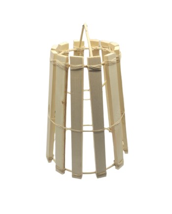 LÁMPARA MADERA CÓNICA D25X30 CM