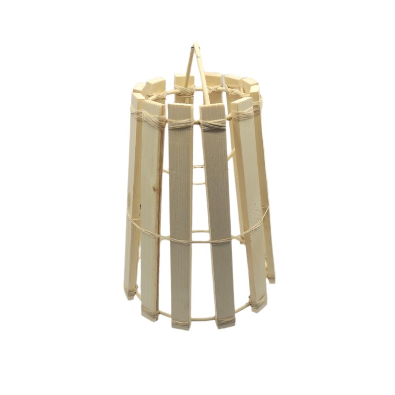 LÁMPARA MADERA CÓNICA D25X30 CM