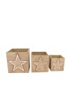 CAJÓN MADERA ESTRELLA SET3 18X18X18 CM
