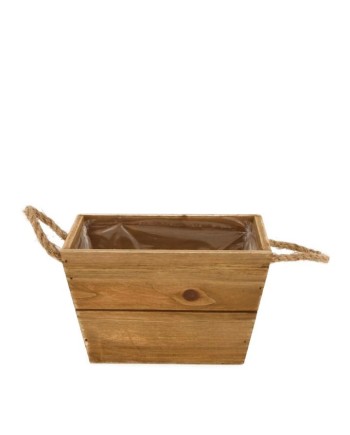 MACETERO MADERA NATURAL  18x12x12cm