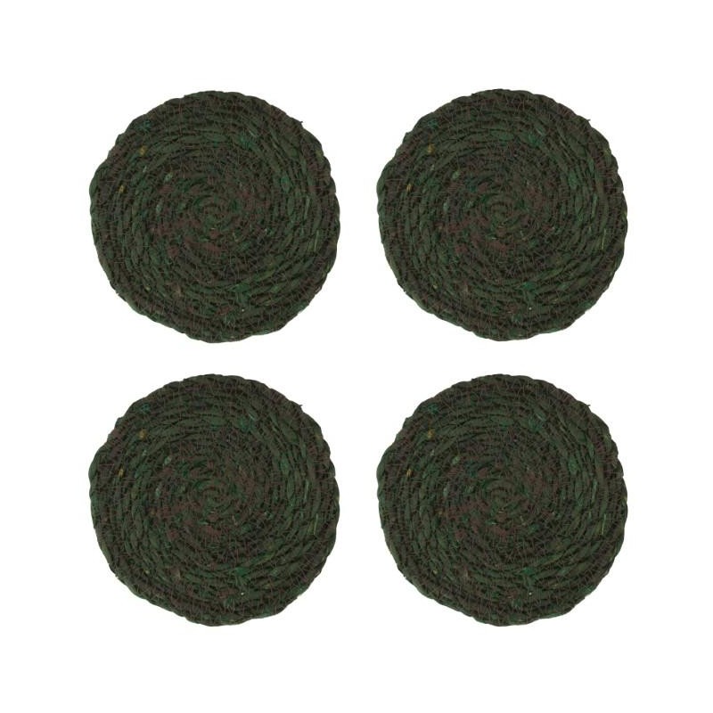 POSA VASOS SEGRASS VERDE Ø13X2 CM 4 PZS