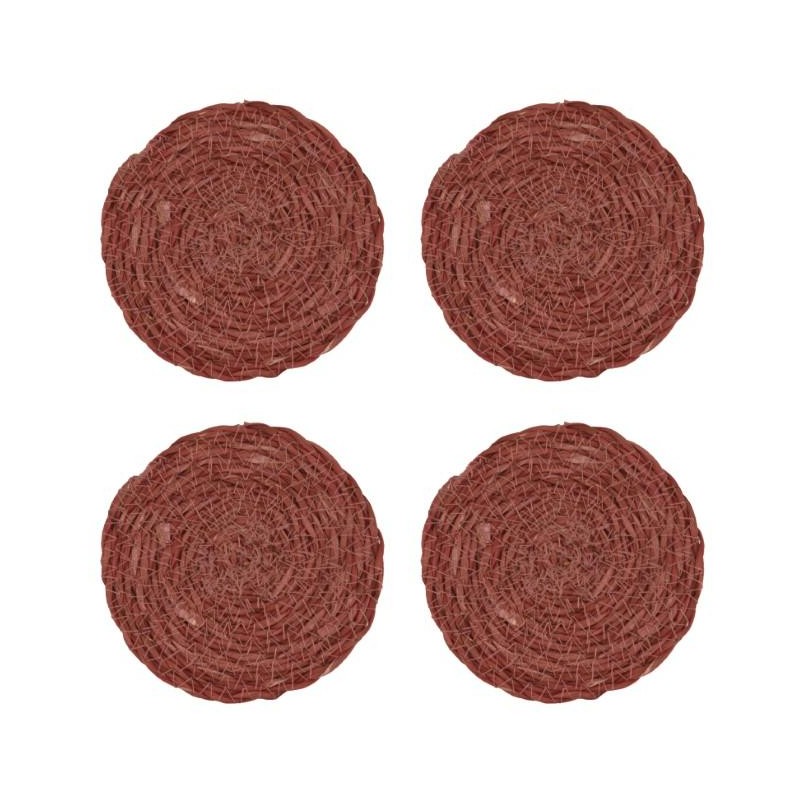 POSA VASOS SEAGRASS ROSA Ø13x2 CM 4 PZS