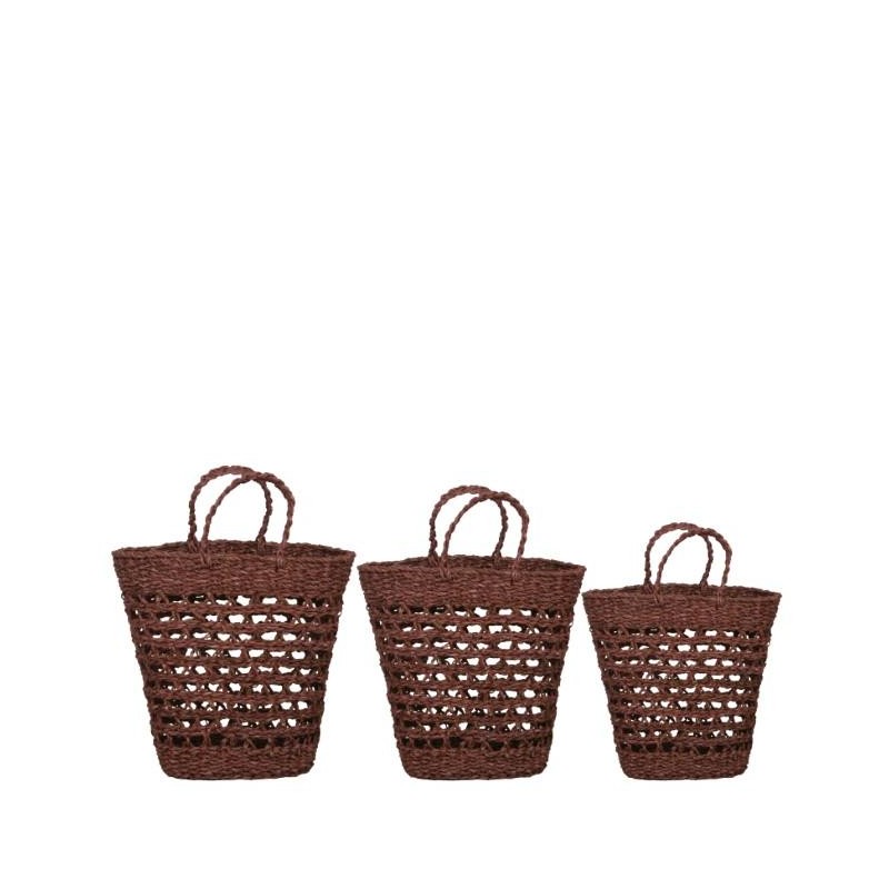 CESTO SEAGRASS ROSA 36x15x35/47 CM