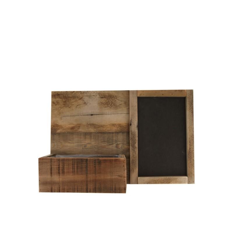 MACETERO MADERA CON PIZARRA 58x14x38cm