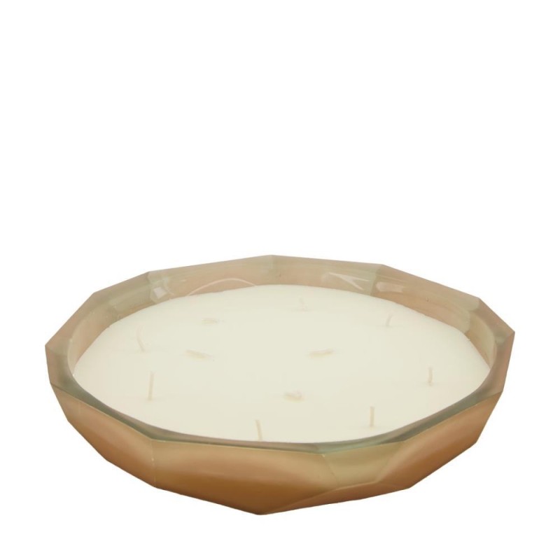 CUENCO CON VELA CRISTAL RECICLADO Ø34x9cm