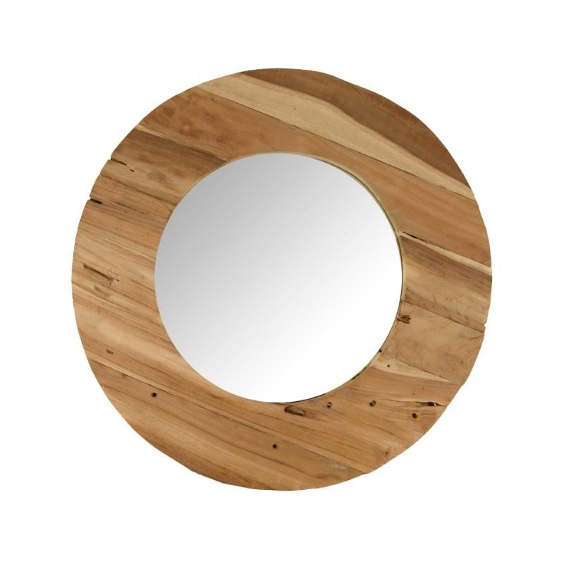 ESPEJO MADERA DE TEKA RECICLADA Ø58x3.5cm