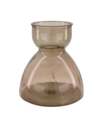 JARRÓN CRISTAL RECICLADO BEIGE Ø21.5x23cm