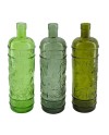 BOTELLA CRISTAL RECICLADO VERDES UNIDAD Ø9x29cm