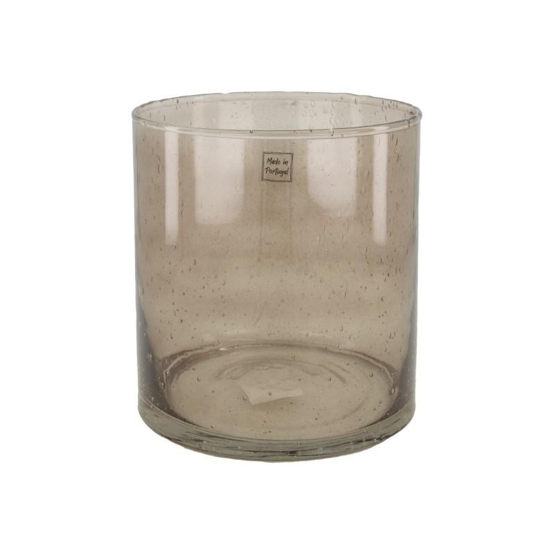 JARRÓN CRISTAL TAUPE Ø19x20cm