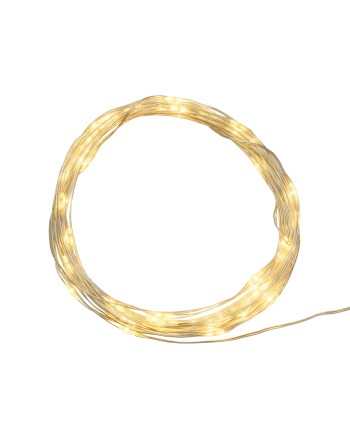 GUIRNALDA 40 LEDS CÁLIDO 4 METROS PILAS BOTÓN