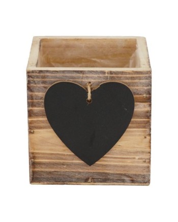 CAJÓN MADERA CORAZÓN PIZARRA 9.5X9.5X9.5 CM