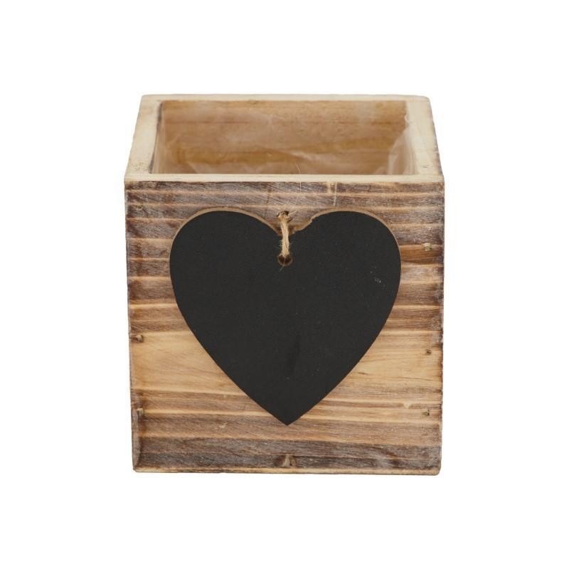 CAJÓN MADERA CORAZÓN PIZARRA 9.5X9.5X9.5 CM