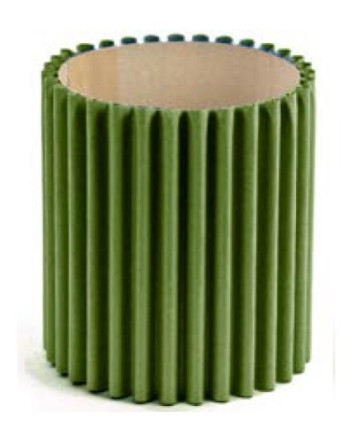 CAJA CARTÓN ONDULADO REDONDA VERDE D17X18 CM