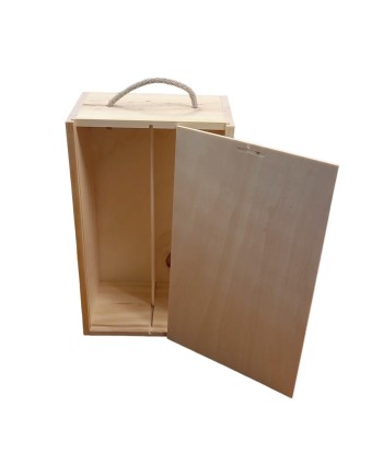 CAJA MADERA 2 BOTELLAS PLUMIER 36X20X10