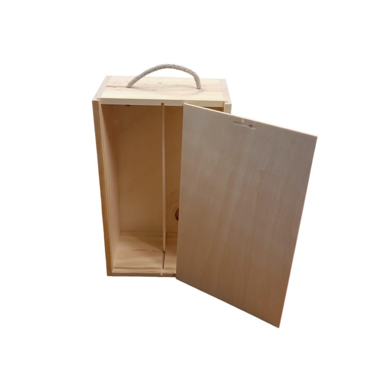 CAJA MADERA 2 BOTELLAS PLUMIER 36X20X10