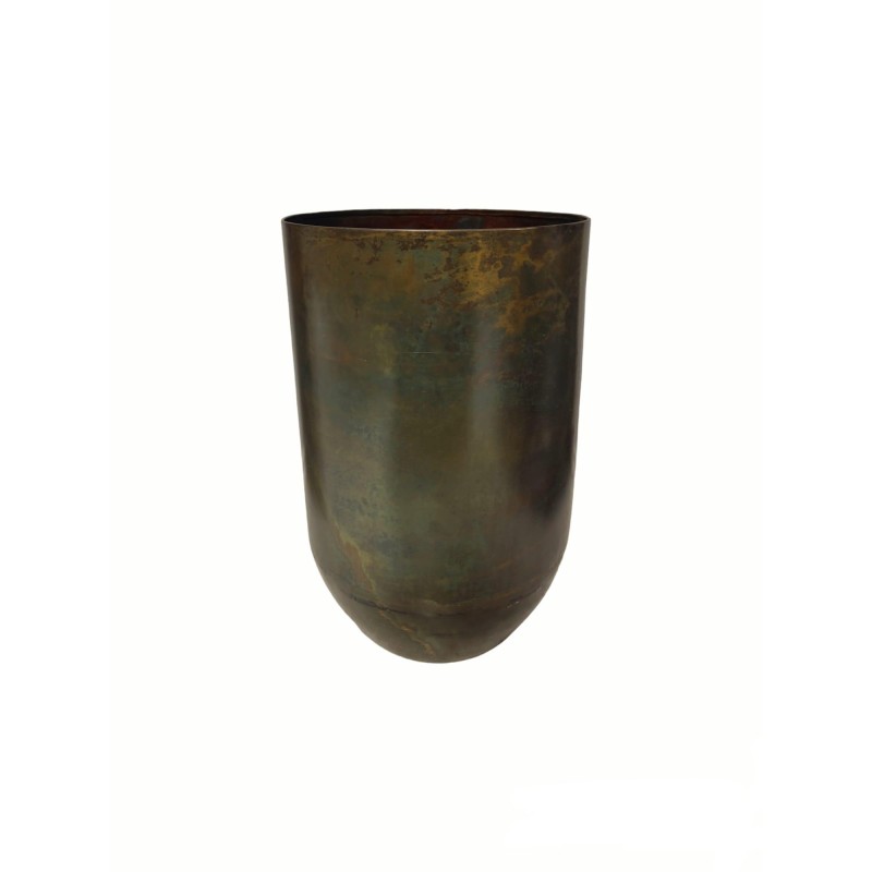 JARRON METAL ORO Y VERDE D31X20 CM