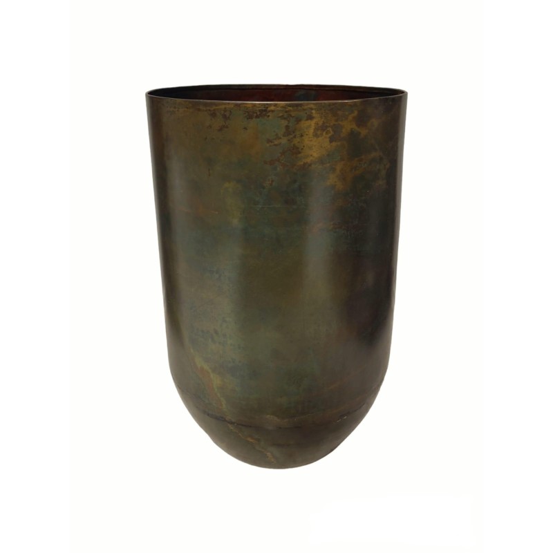 JARRON METAL ORO Y VERDE D41X28 CM