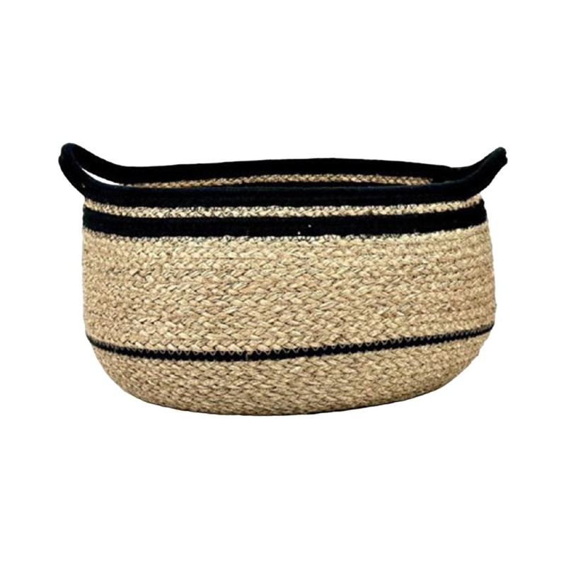 CESTA SEAGRASS REDONDA NEGRA D32X21