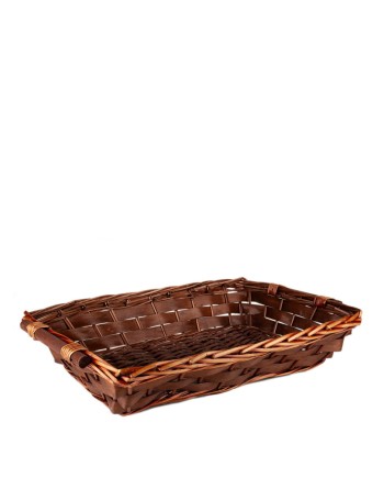 BANDEJA MIMBRE RECT MARRÓN 50X33X12 CM