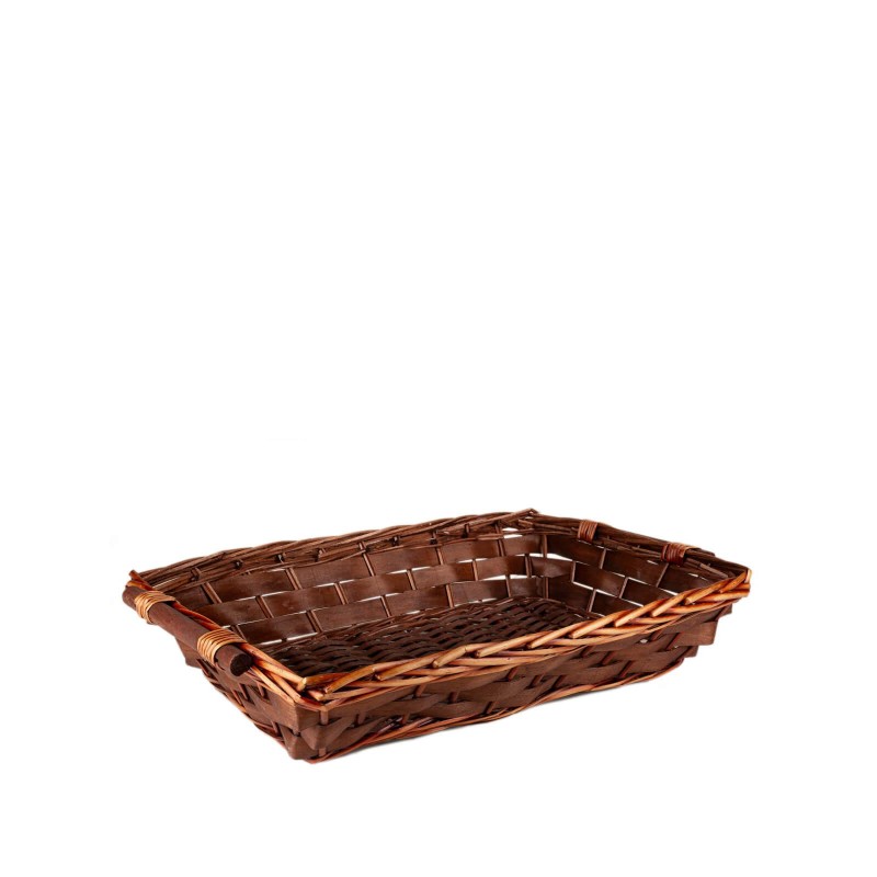 BANDEJA MIMBRE RECT MARRÓN 50X33X12 CM