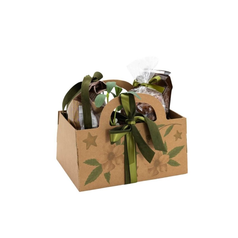 CESTA CARTÓN KRAFT ELEBORO 16X23X11.5 CM