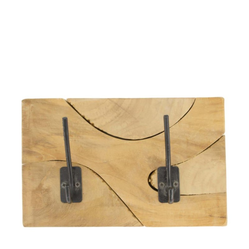 PERCHERO MADERA RECTANGULAR 2 PERCHAS 28X18X9 CM