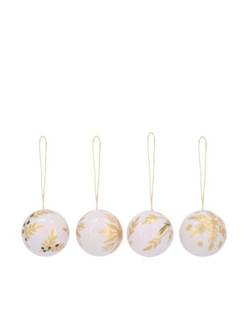 BOLA COLGANTE PAPEL MACHE BLANCA Ø7 CM 1 PZ