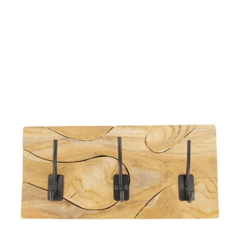 PERCHERO MADERA RECTANGULAR 3 PERCHAS 38X18X9 CM