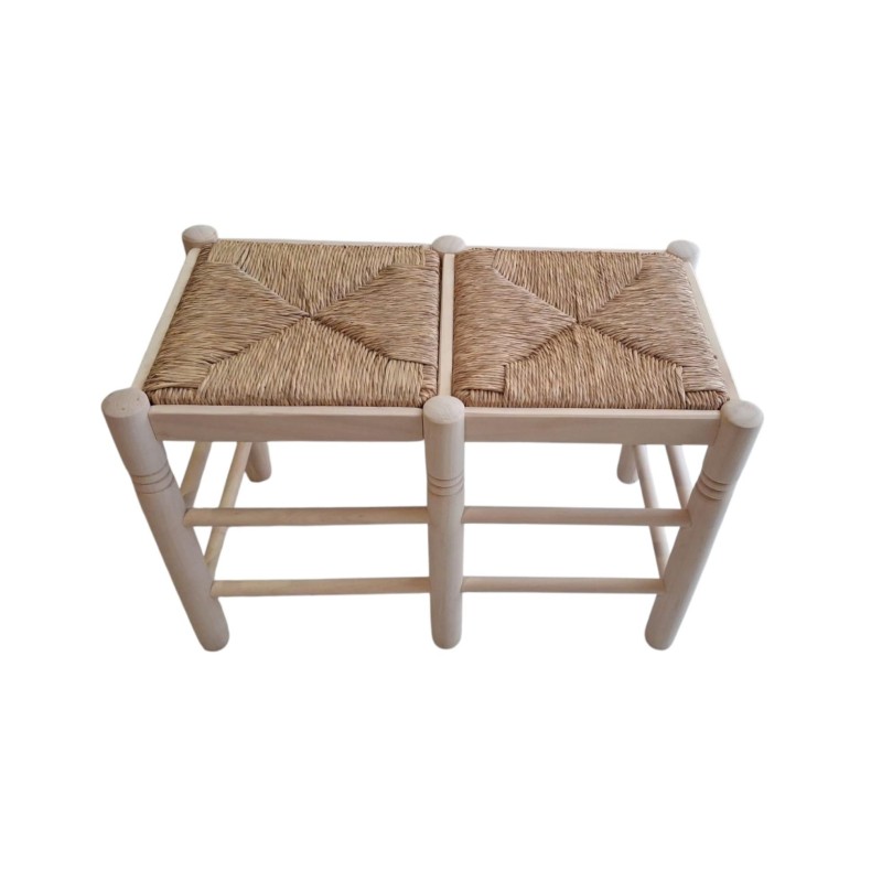 TABURETE DOBLE ENEA CRUDO 70X35X47 CM