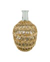 BOTELLA CRISTAL CON RATTAN D20.5X31.5 CM
