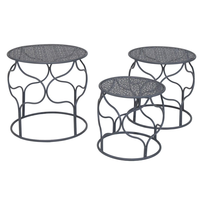 MESA AUXILIAR METAL GRIS D35X35 CM