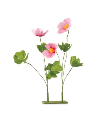 FLORES PAPEL CON PIE ROSA SET2 D20X80 CM