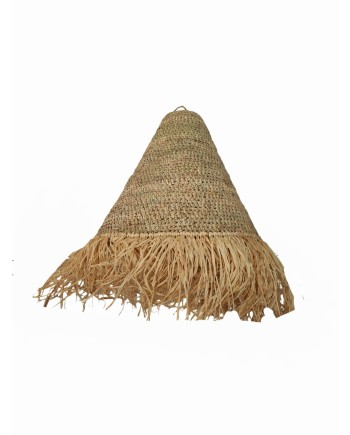 LÁMPARA PALMITO FLECOS RAFIA D40X40 CM
