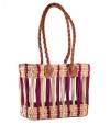 BOLSO JUNQUILLO CALADO MORADO ASAS LARGAS 34X15X23 CM