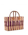 BOLSO JUNQUILLO CALADO MORADO ASAS LARGAS 40X20X26 CM