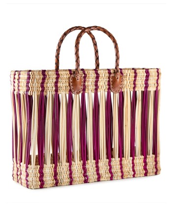 BOLSO JUNQUILLO CALADO MORADO ASAS LARGAS 43X23X32 CM