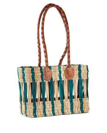 BOLSO JUNQUILLO CALADO VERDE ASAS LARGAS 34X15X23 CM