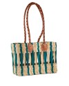BOLSO JUNQUILLO CALADO VERDE ASAS LARGAS 34X15X23 CM