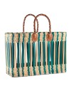 BOLSO JUNQUILLO CALADO VERDE ASAS LARGAS 43X23X32 CM