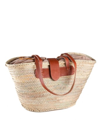 BOLSO PALMA SOLAPA IMÁN PIEL ASA LARGA 8 VUELTAS 47X29 CM