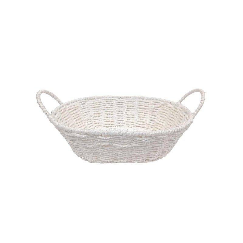 CESTA CUERDA OVAL BLANCA 30X22X13 CM