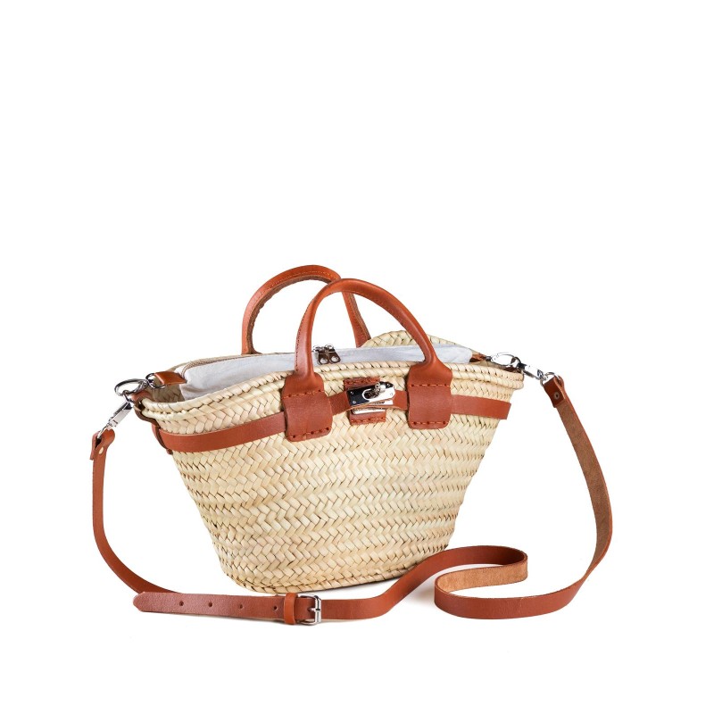 BOLSO PALMA CIERRE METAL DOBLE ASA 6 VUELTAS 40X22 CM