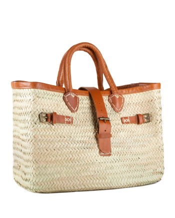 BOLSO PALMA RECTANGULAR CIERRE HEBILLA PIEL 40X30X20 CM