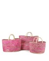 BOLSO PALMA COLOR ROSA SET3 50X21X33 CM