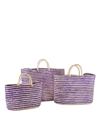 BOLSO PALMA COLOR AZUL SET3 50X21X33 CM