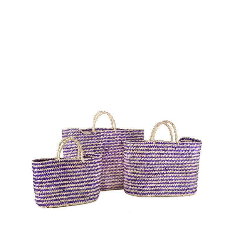 BOLSO PALMA COLOR AZUL SET3 50X21X33 CM