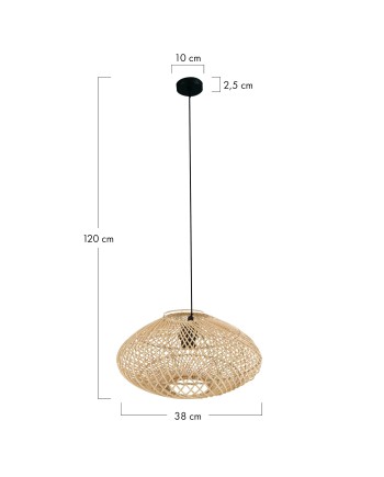 LÁMPARA RATTAN D38X20 CM