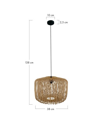 LÁMPARA RATTAN D38X20 CM
