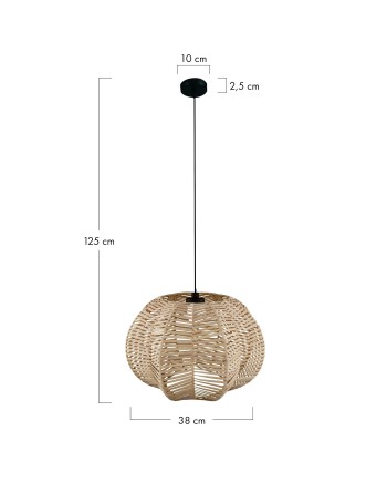 LÁMPARA RATTAN D38X25 CM
