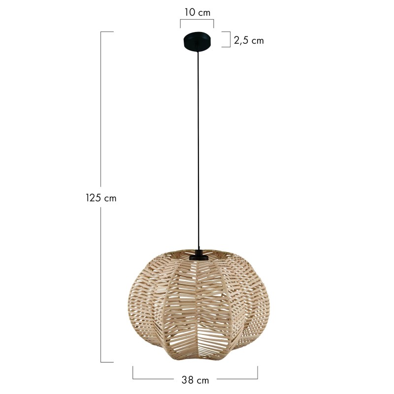 LÁMPARA RATTAN D38X25 CM